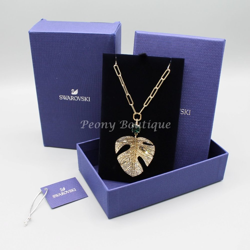 Swarovski 5512695 Tropical Leaf jewelry necklace - Picture 3 of 9